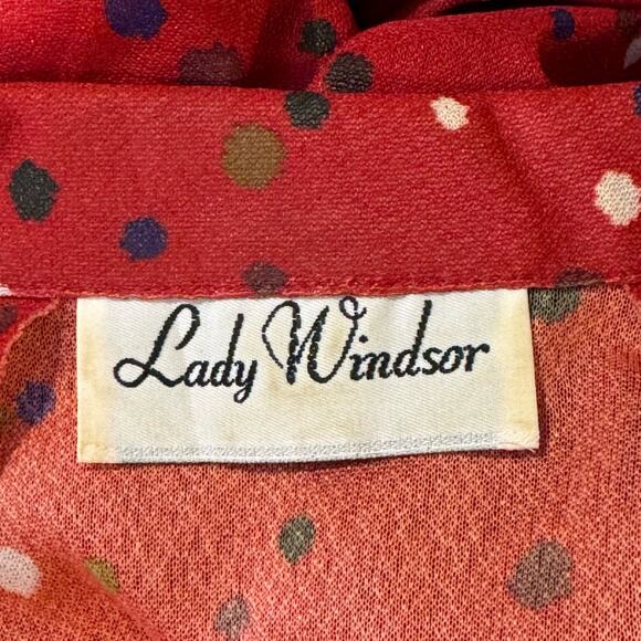 Vintage Union Made Lady Windsor Size 16 Made in the USA Polka Dot Dress - Picture 8 of 11